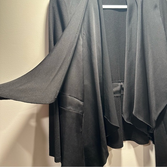 Pebble & Stone Cardigan Sweater Long Sleeve Open Front Rayon Blend Black Medium - Picture 4 of 15